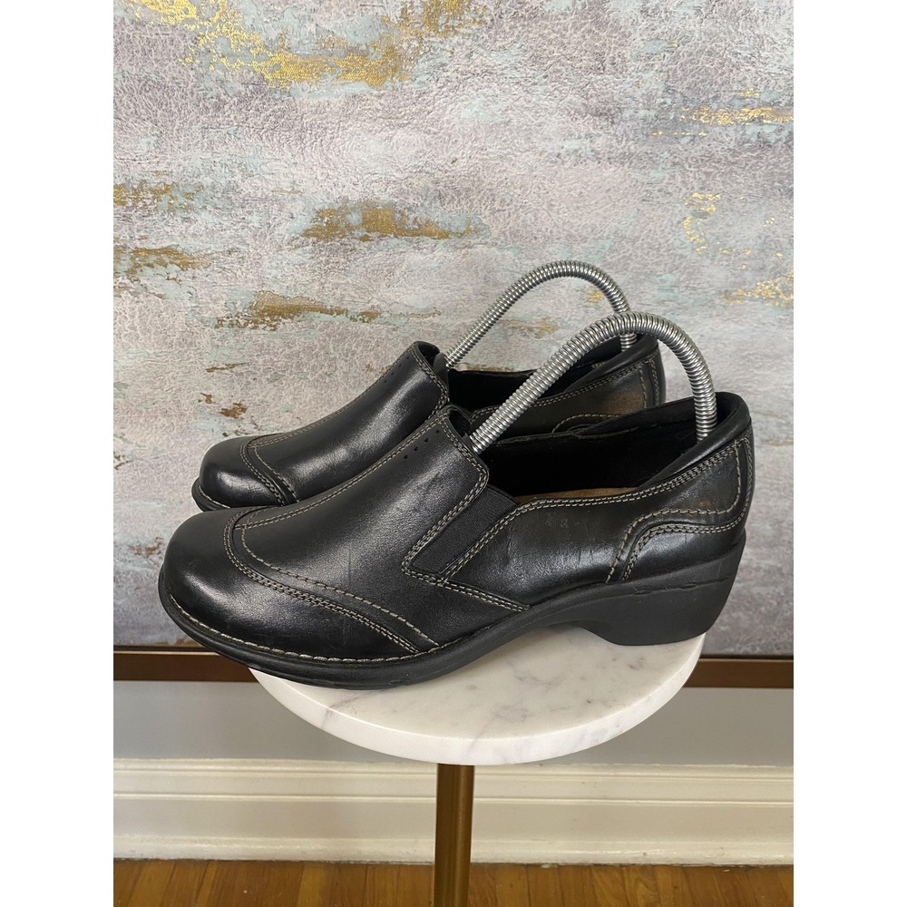 Earth Origins Veronica Too Shoes Womens Size 8.5 Black Leather Slip On Comfort